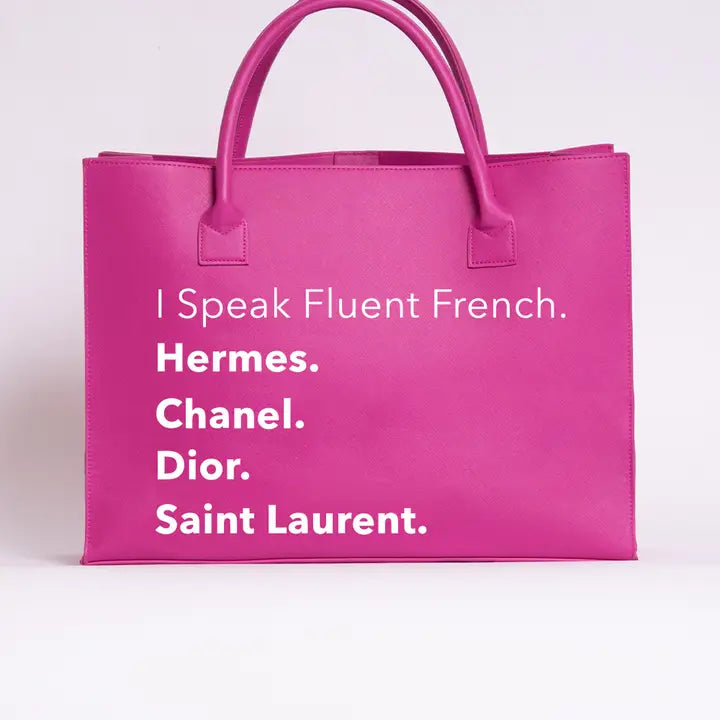 Modern Vegan Tote - Fluent French (Magenta)