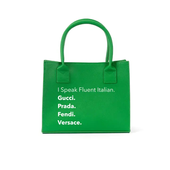 Mini Modern Tote - Fluent Italian (Kiwi Green)