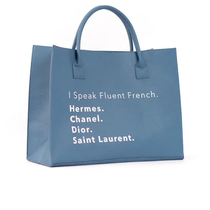 Modern Vegan Tote - Fluent French (Denim Blue)
