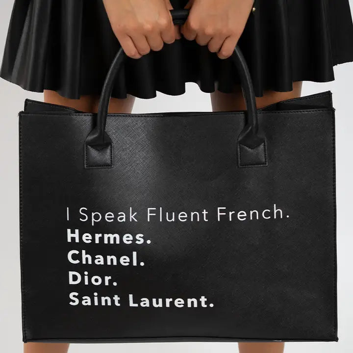 Modern Vegan Tote - Fluent French (Black)