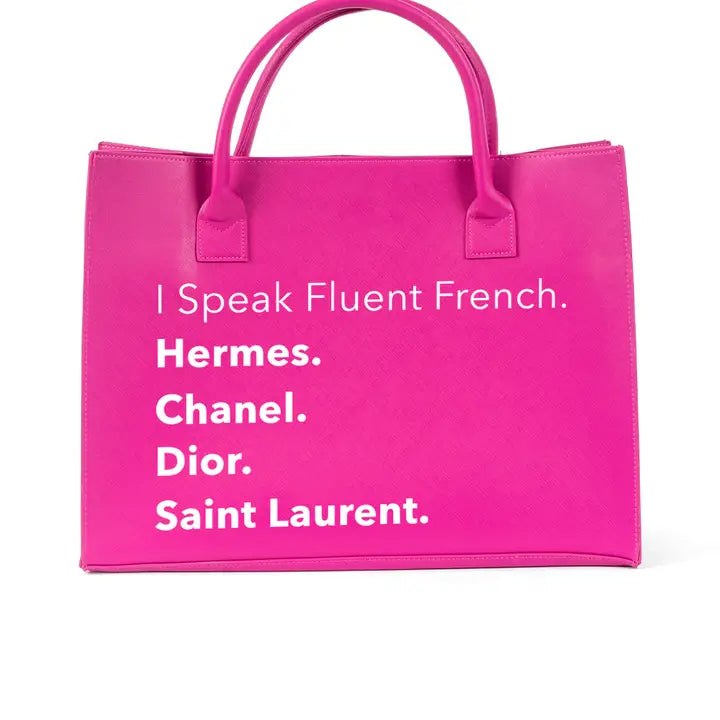 Modern Vegan Tote - Fluent French (Magenta)