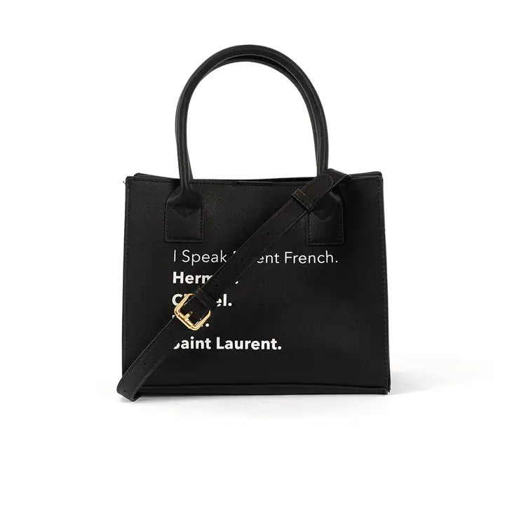 Mini Modern Tote - Fluent French (Black)