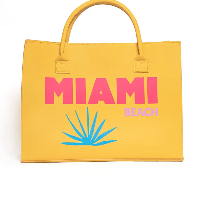 Modern Vegan Tote - Miami (Lemon Yellow)