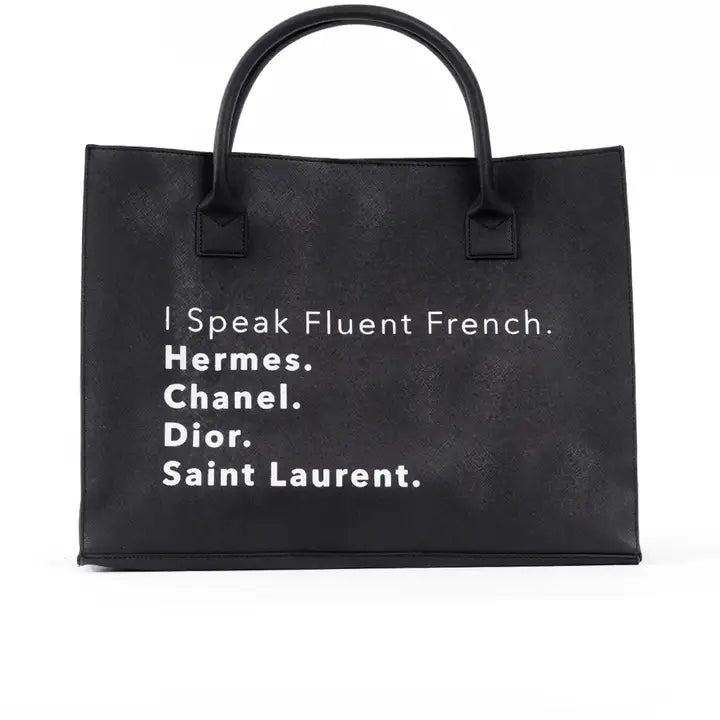 Modern Vegan Tote - Fluent French (Black)