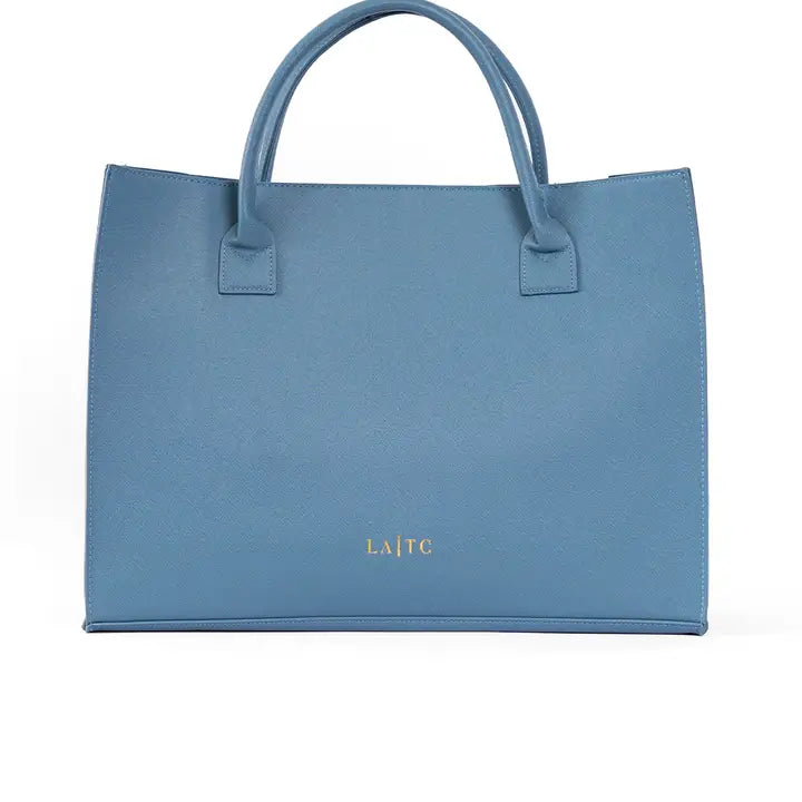 Modern Vegan Tote - Fluent French (Denim Blue)
