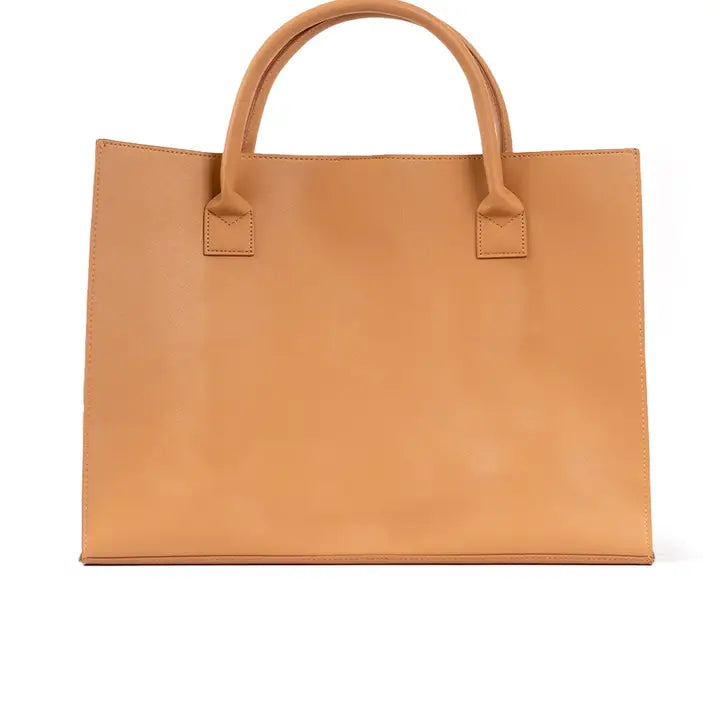 Modern Vegan Tote - Solid (Tan)