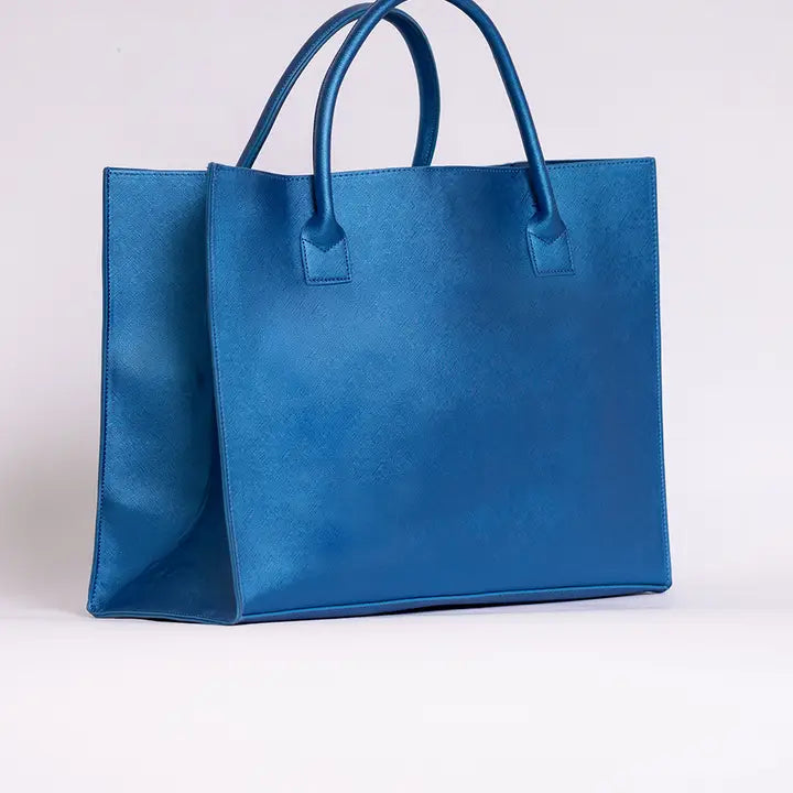 Modern Vegan Tote - Designer Vision (Electric Blue)