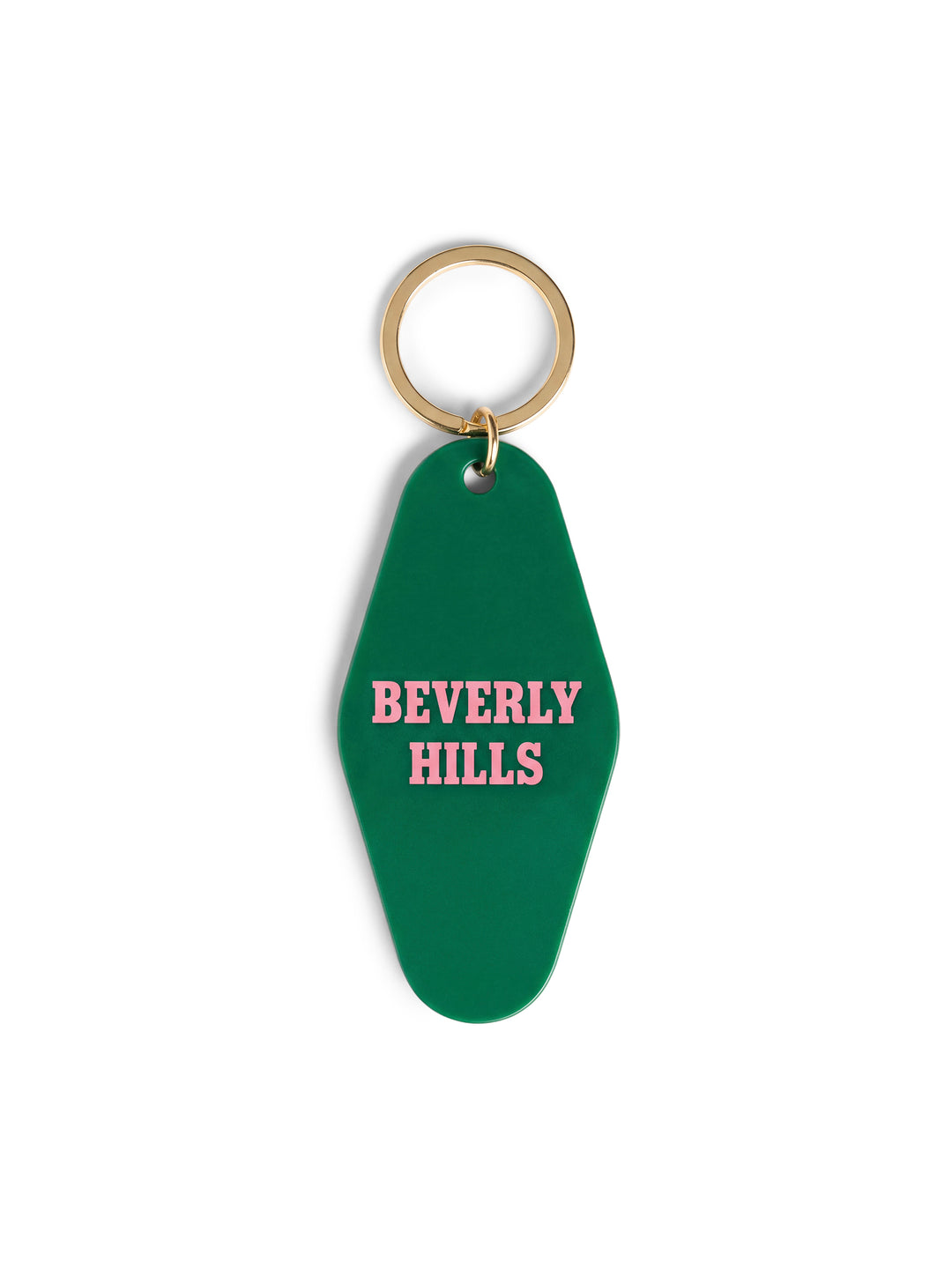 BEVERLY HILLS GREEN &amp; PINK KEYCHAIN