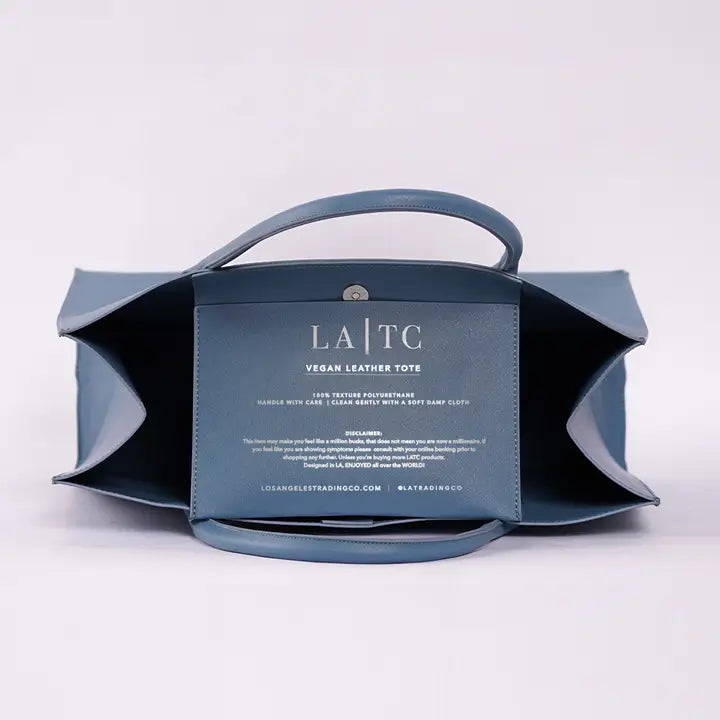 Modern Vegan Tote - Fluent French (Denim Blue)