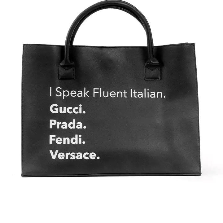 Modern Vegan Tote - Fluent Italian (Black)