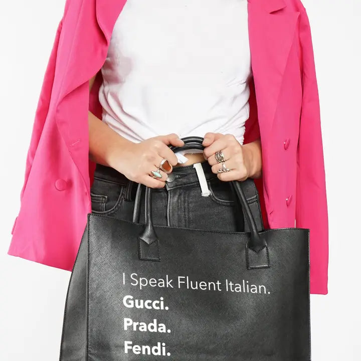 Modern Vegan Tote - Fluent Italian (Black)