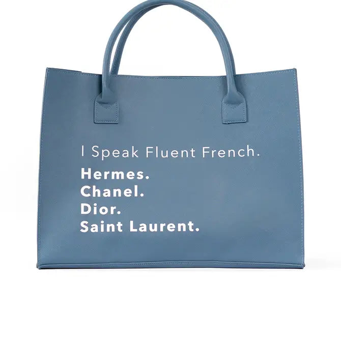 Modern Vegan Tote - Fluent French (Denim Blue)
