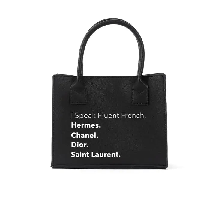 Mini Modern Tote - Fluent French (Black)